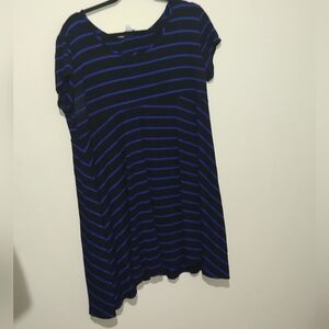 Avenue black and blue striped Rayon/Spandex blend Dress size 18/20